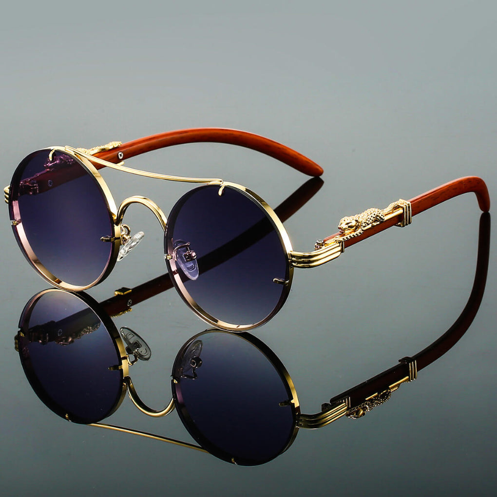 Max | Sleek Retro Metal Oval Sunglasses